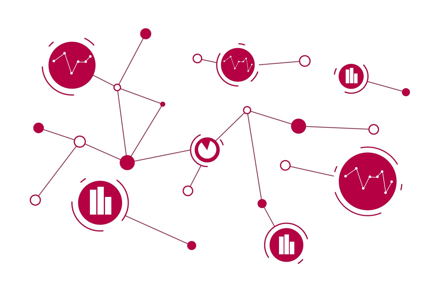 graphes in blue and red